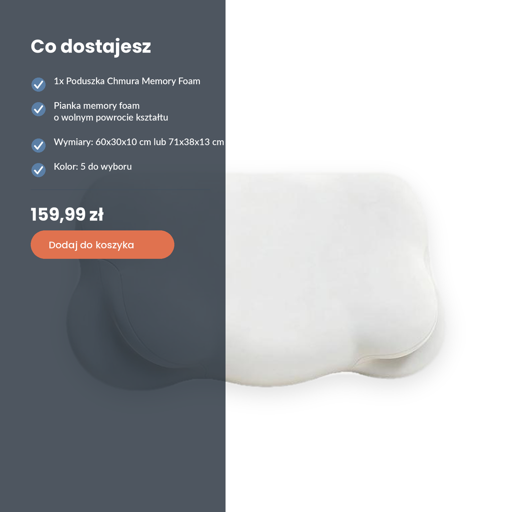 Poduszka Chmura Memory Foam